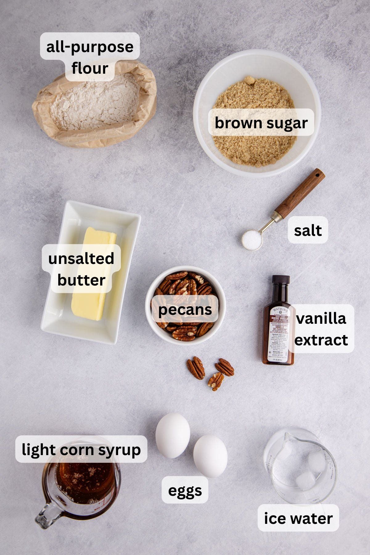 Ingredients to make these tarts on a table.