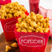 Buc-ee’s beaver nuggets in popcorn containers.