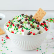 Christmas fluff recipe in a bowl.