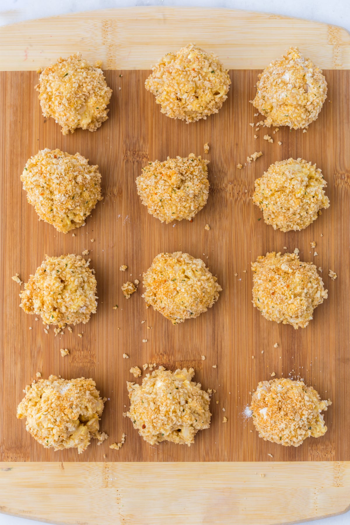 The balls placed on a flat surface.