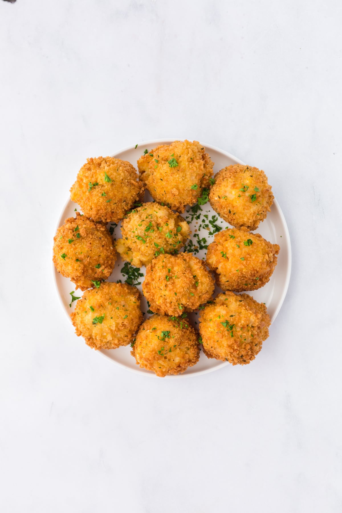 The balls fried until golden brown.