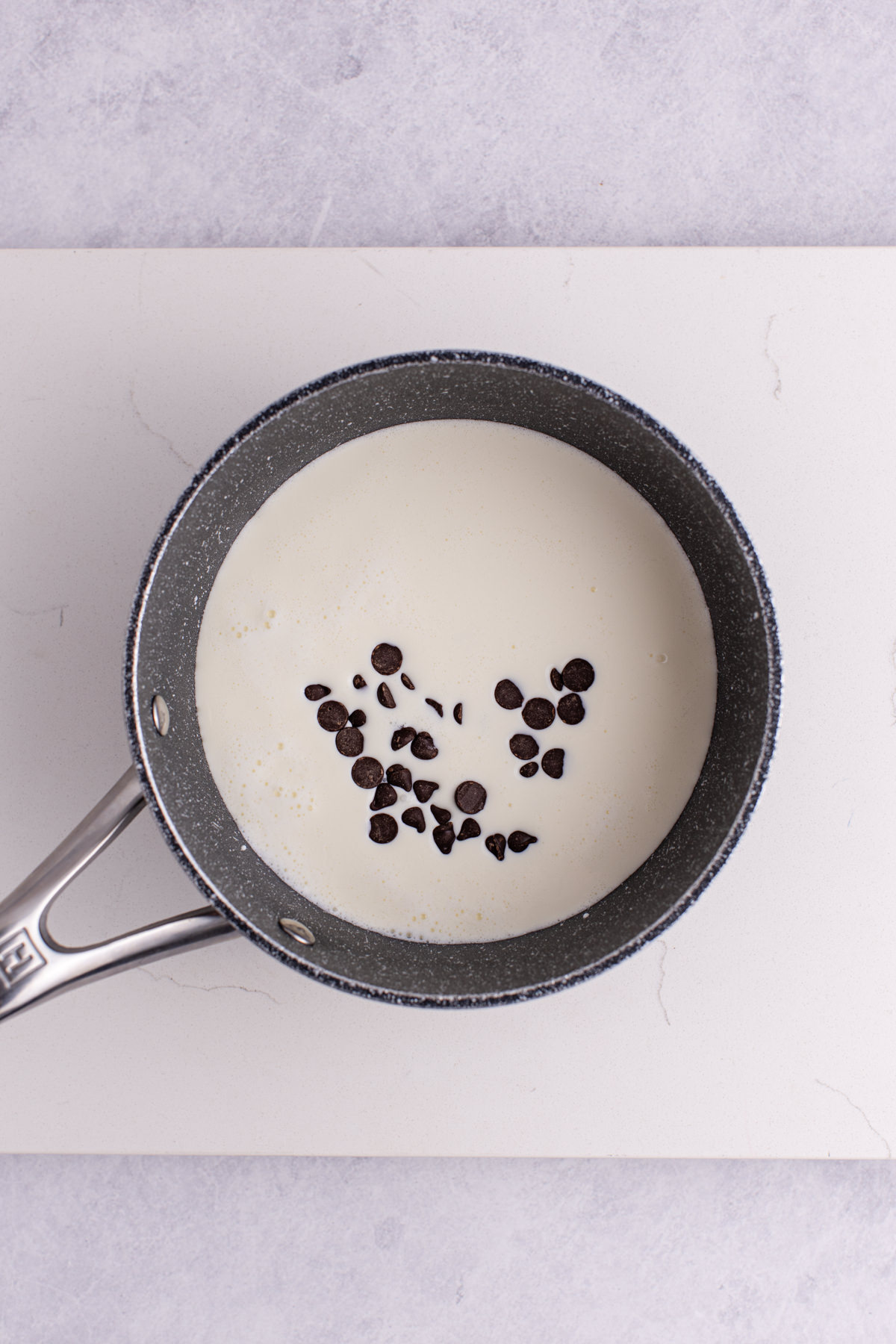 All the ingredients added to a saucepan.