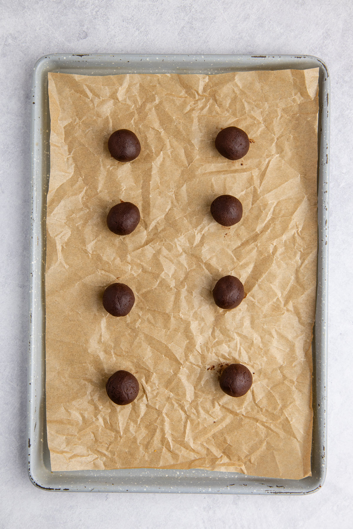 The mixture rolled onto a baking sheet.