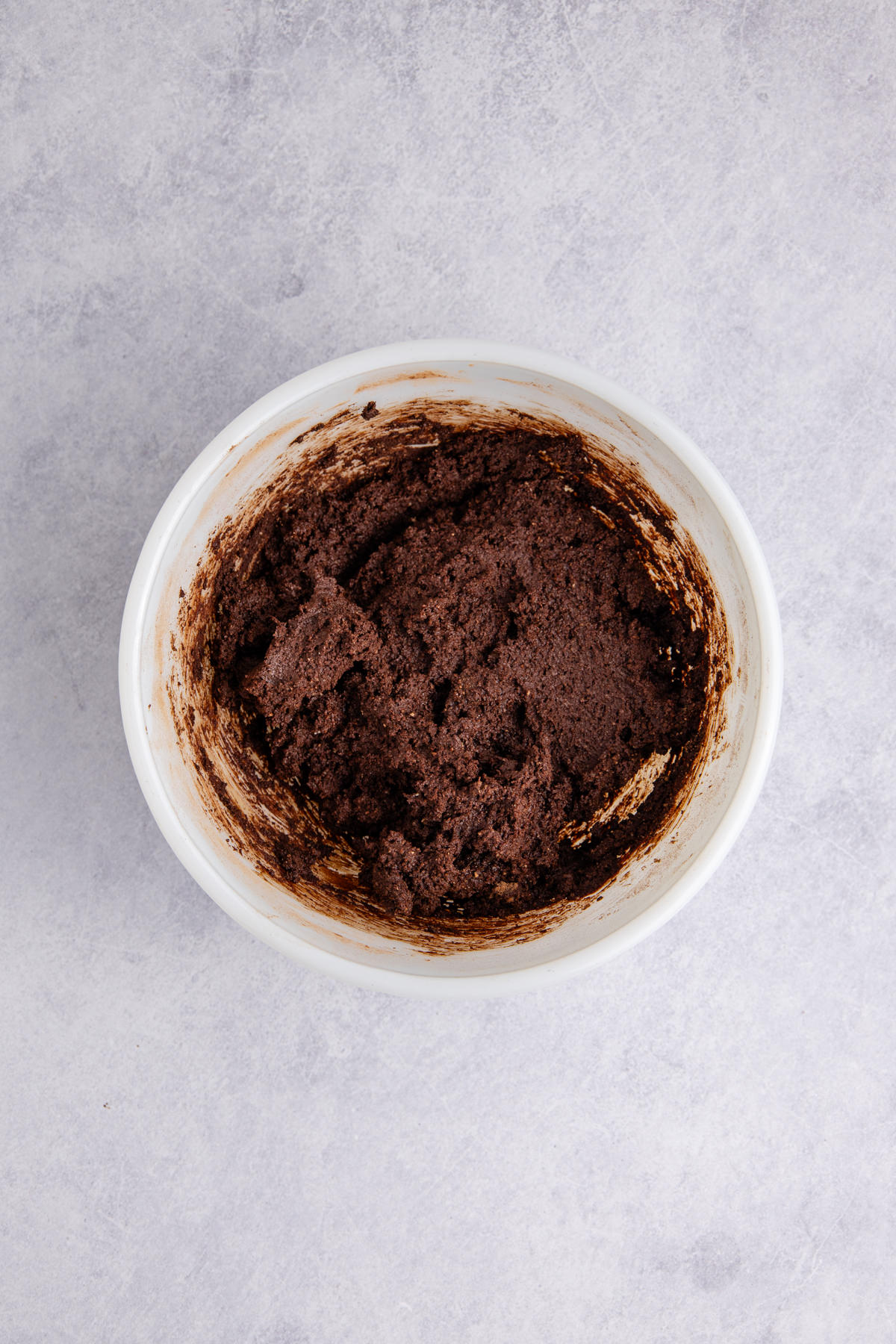 The dry ingredients, Bailey's and syrup combined into a bowl.