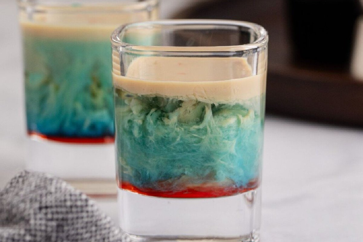 Two shots on a table.