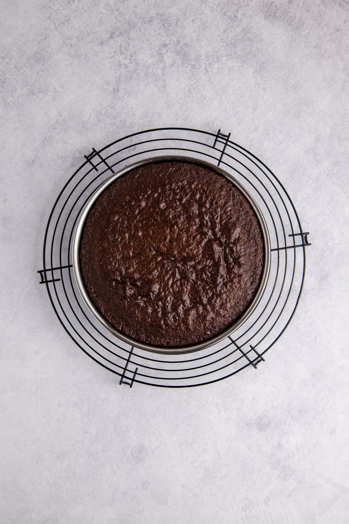 The cake baked on a pan.