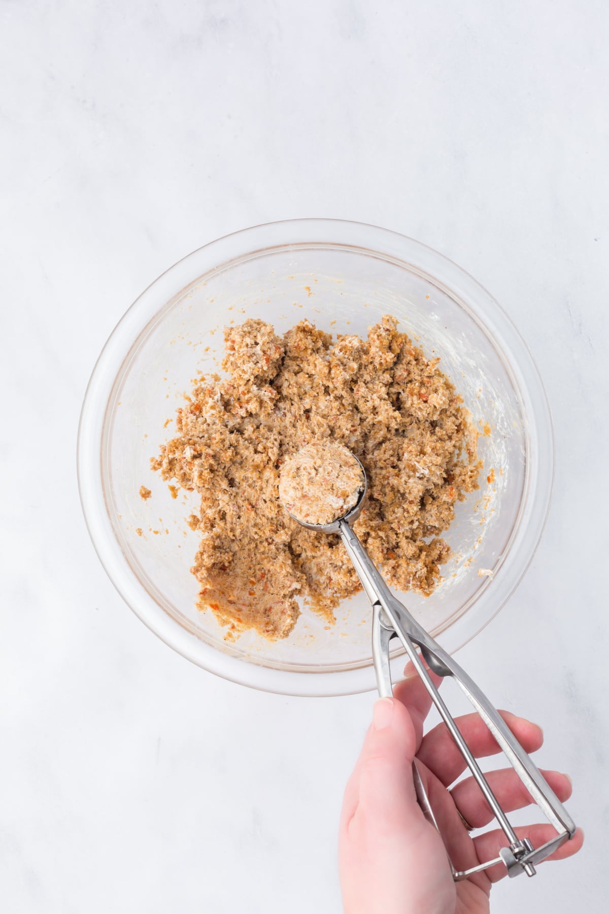 Carrot cake crumble combined with cream cheese.