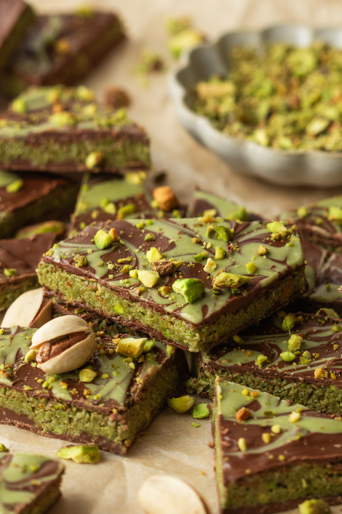 Scattered bark pieces on parchment.