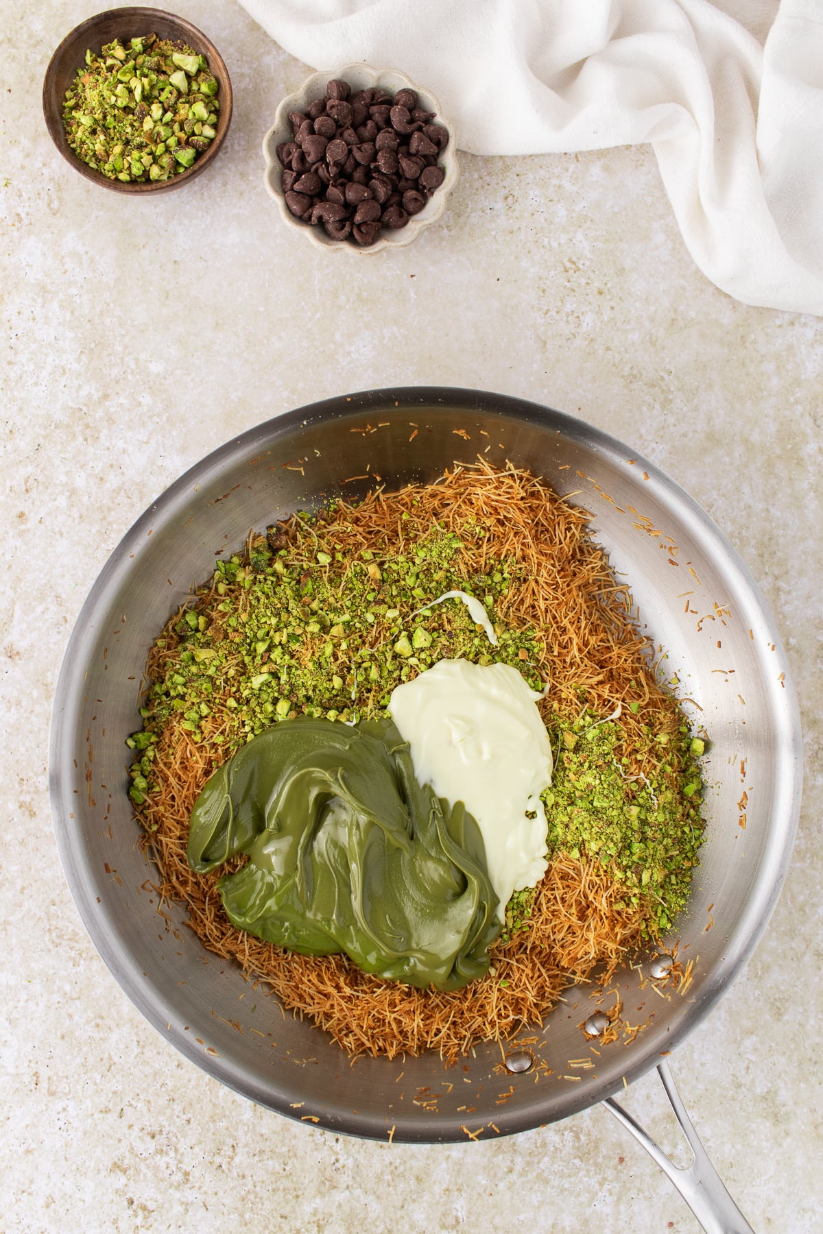 The filling ingredients combined in a pan.