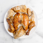 Resulting how to carve rotisserie chicken pieces all on a plate.