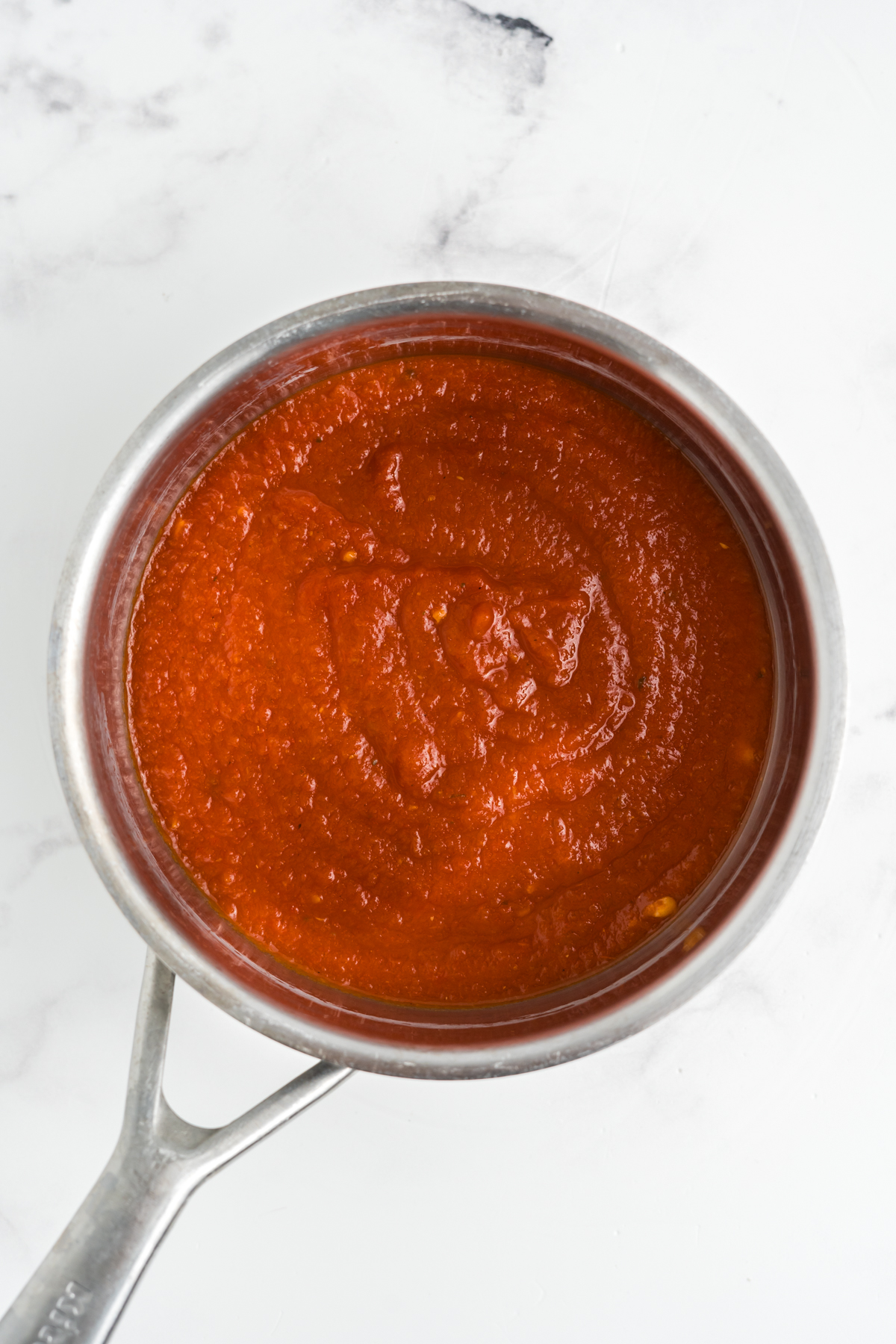 Marinara in a saucepan.