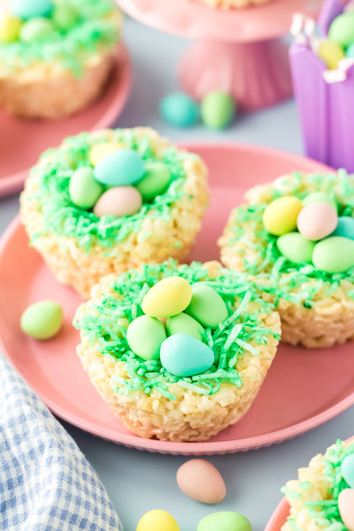 Three nests on a plate.