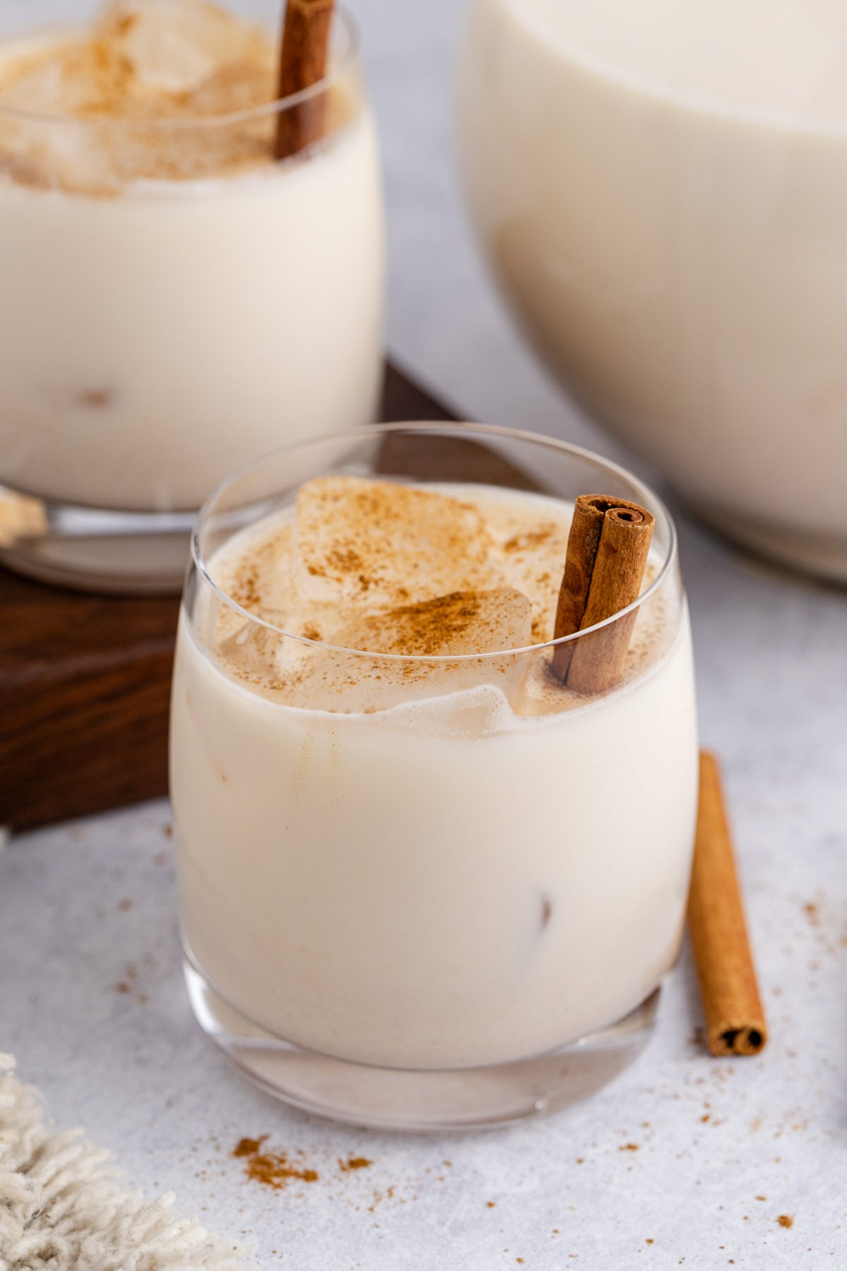 Mexican rice milk in a glass.