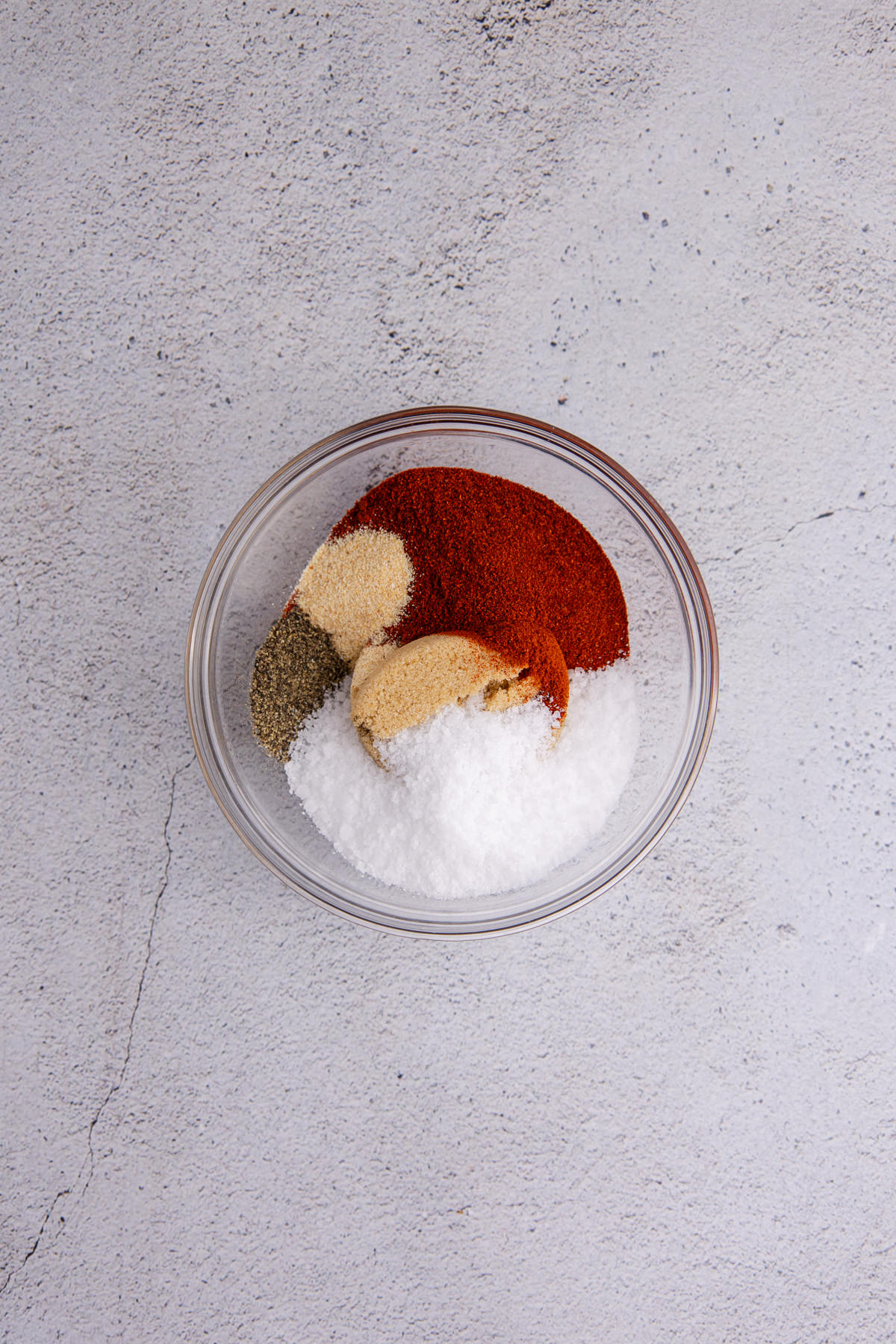 All the spices in a bowl.