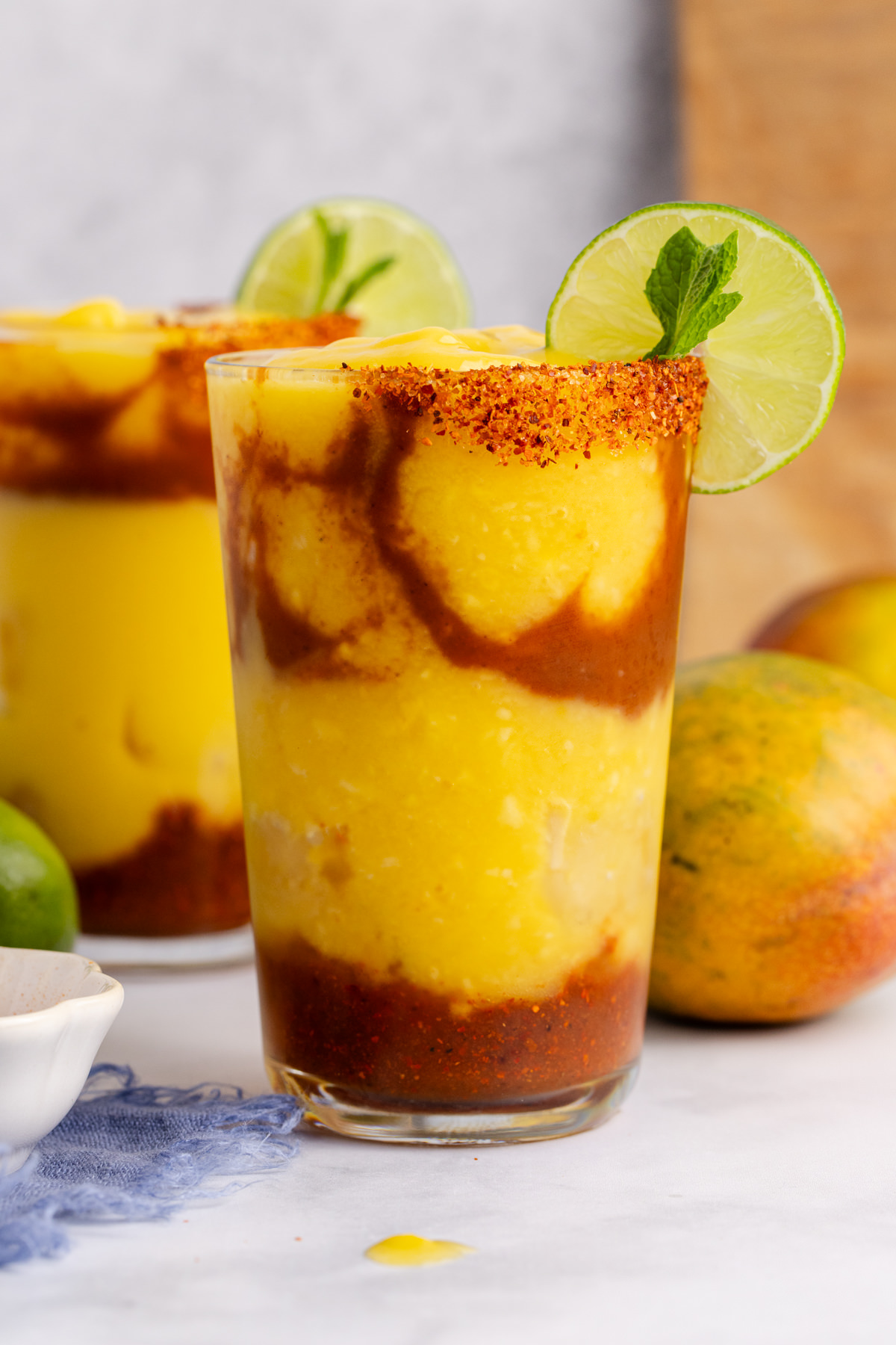 A chamoyada drink in a glass.