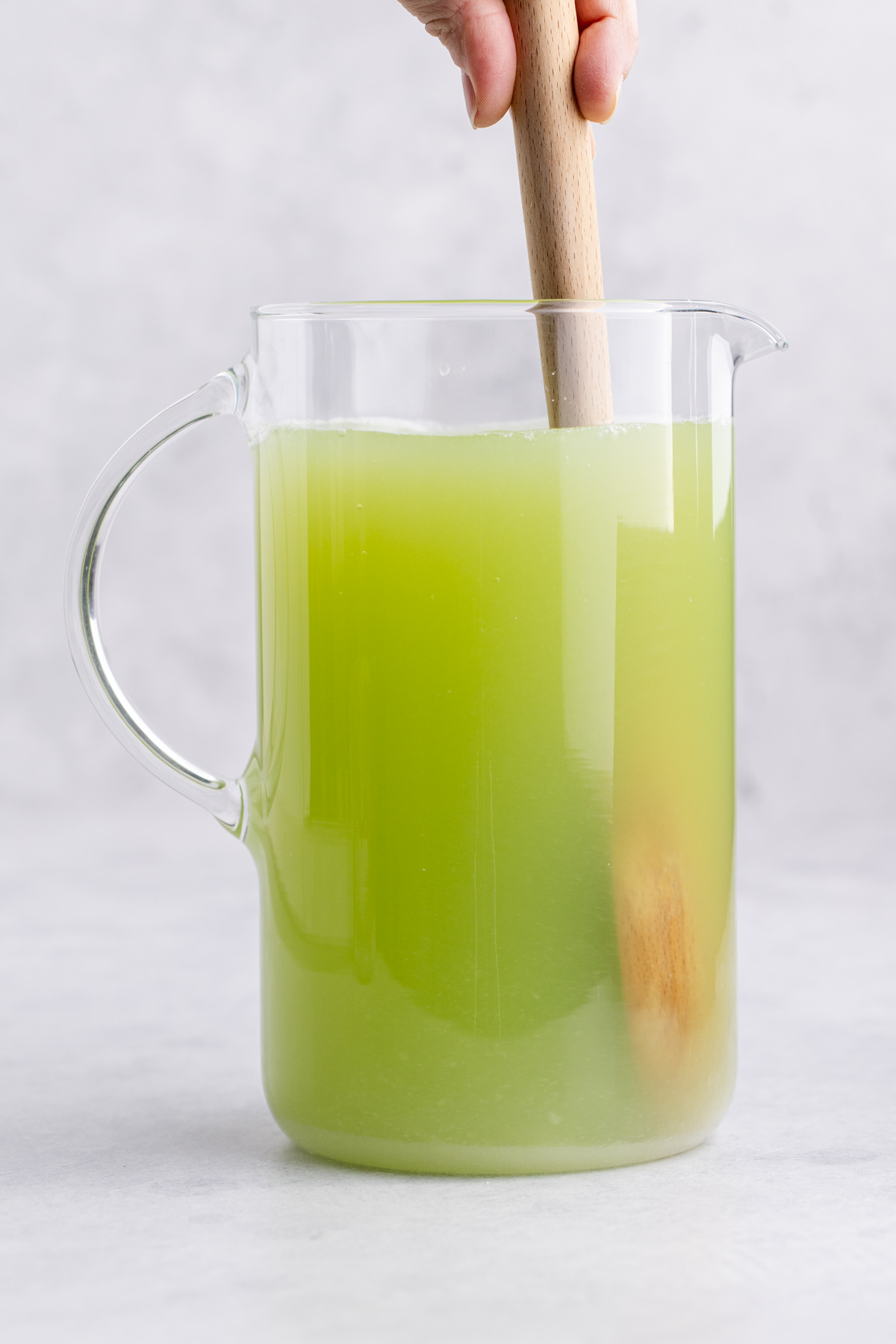 Sugar, lime juice, and remaining water in the pitcher.