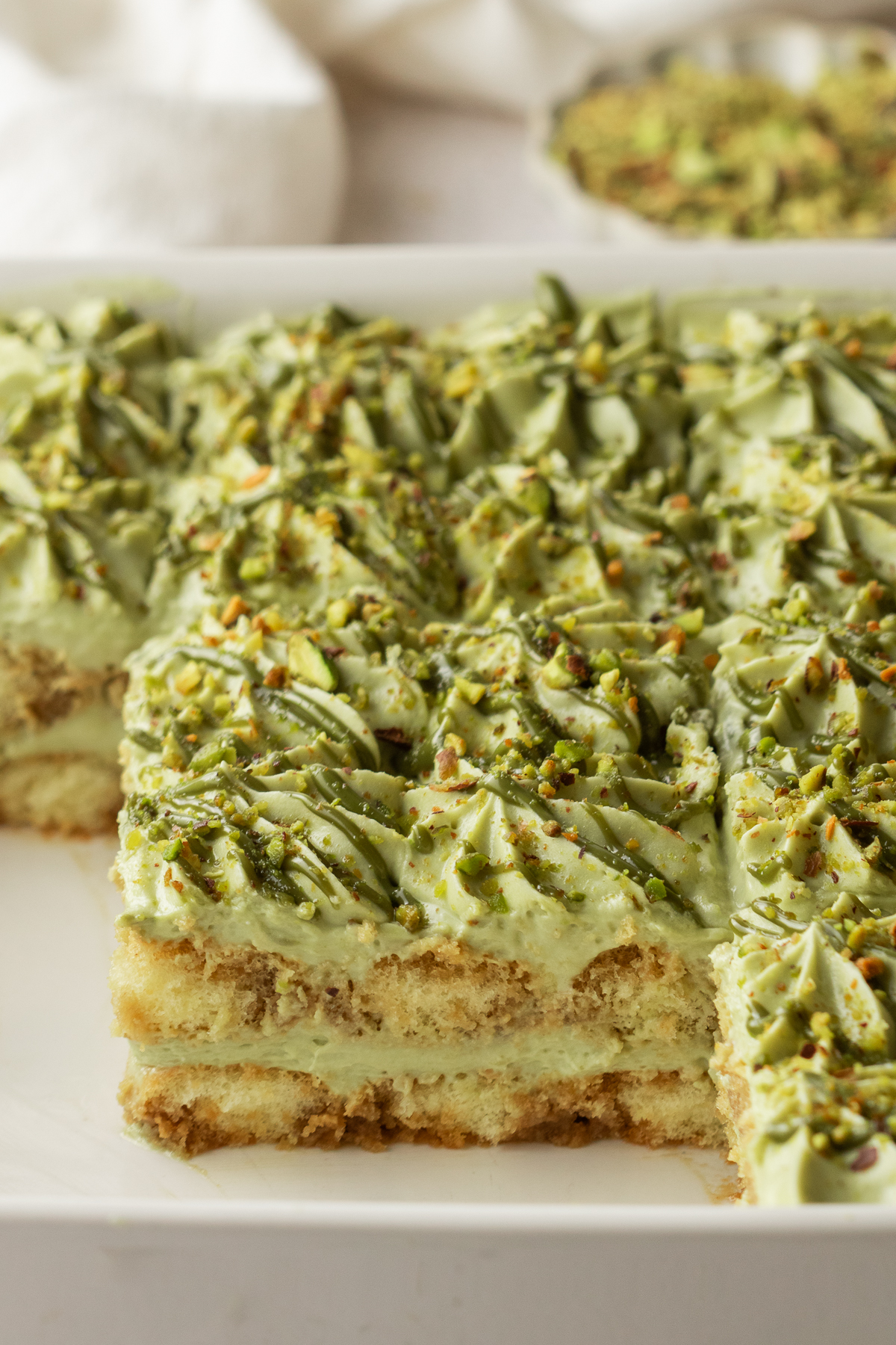 A couple of slices missing from the serving dish.