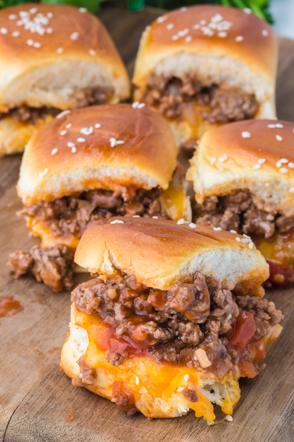 Sliders scattered on parchment paper.