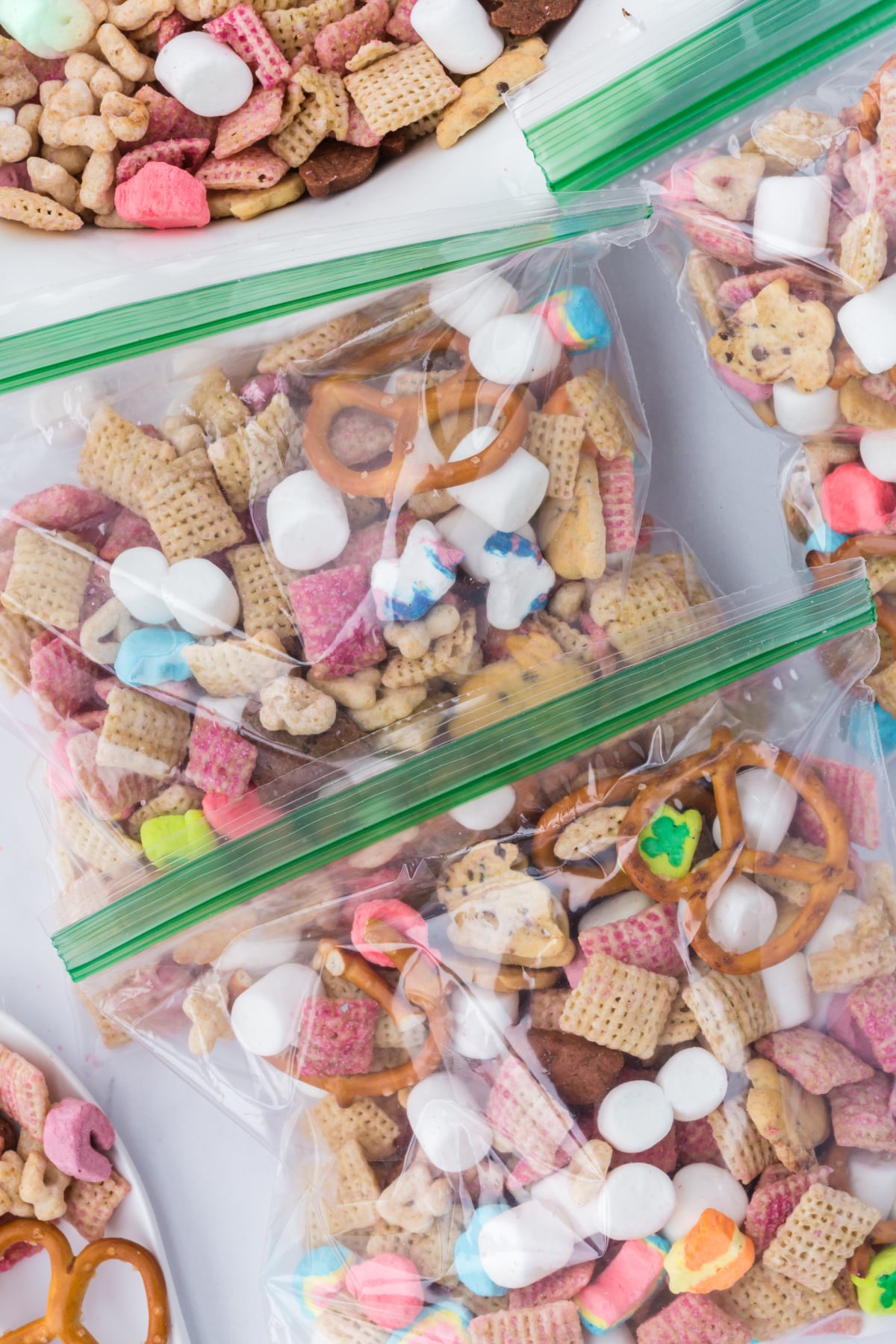 All of the ingredients blended together and placed in resealable bags.