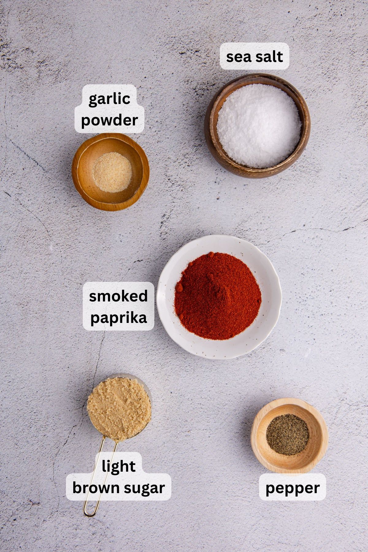 Ingredients for a brisket rub on a table
