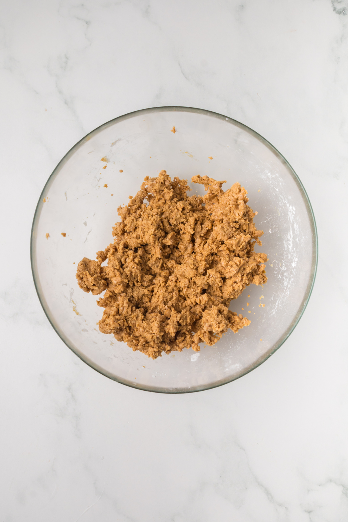 Peanut butter mixture in bowl.