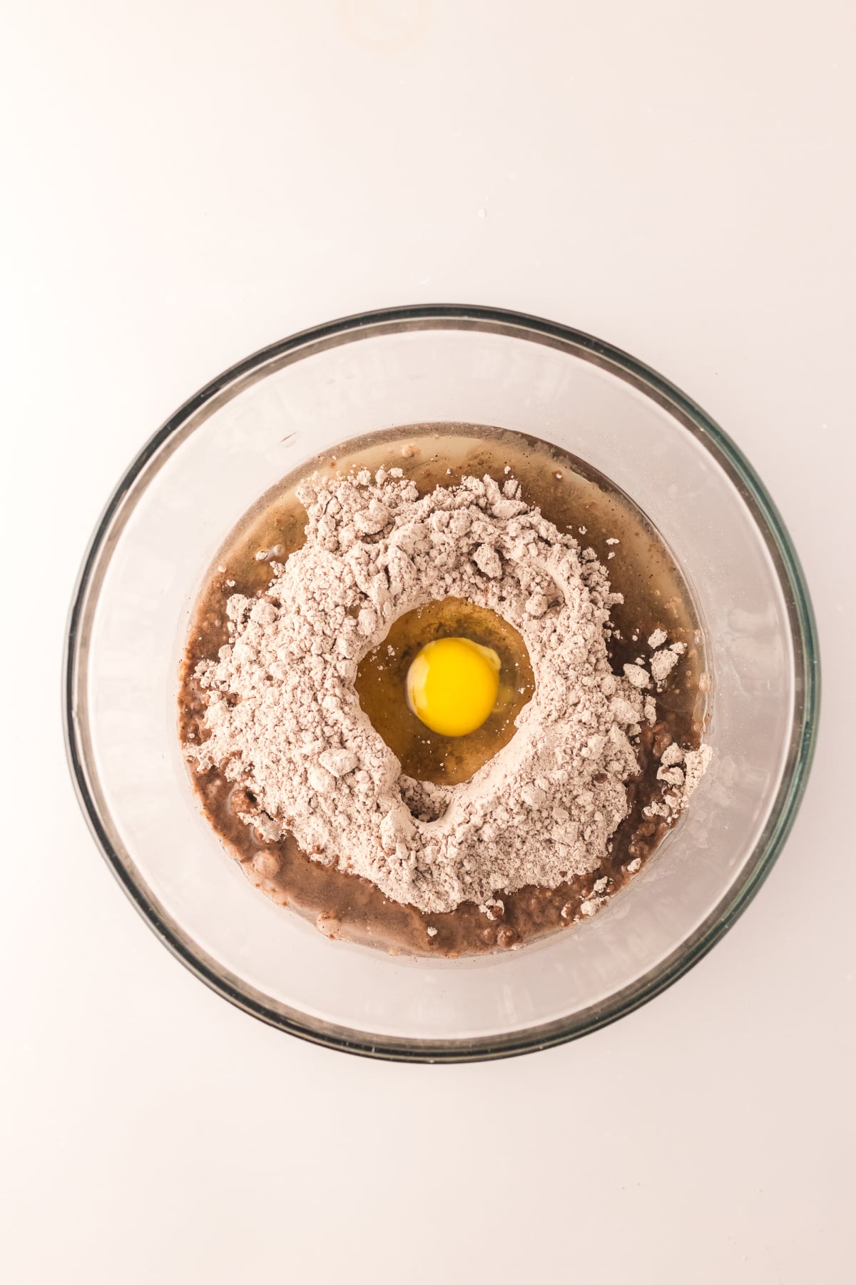 Box brownie mixture in bowl.