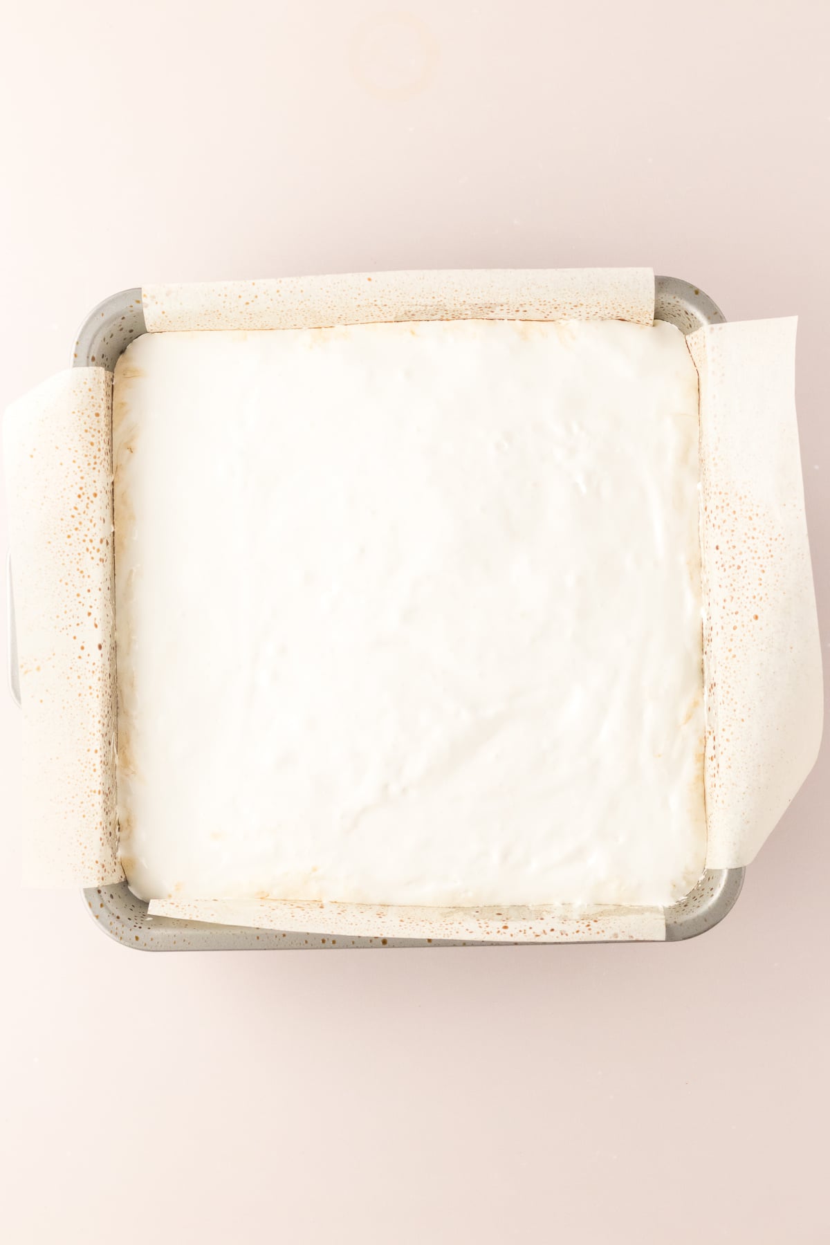 Hot brownies covered in marshmallow fluff.