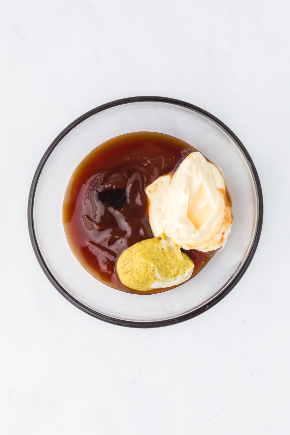 bbq mayo dressing ingredients in bowl