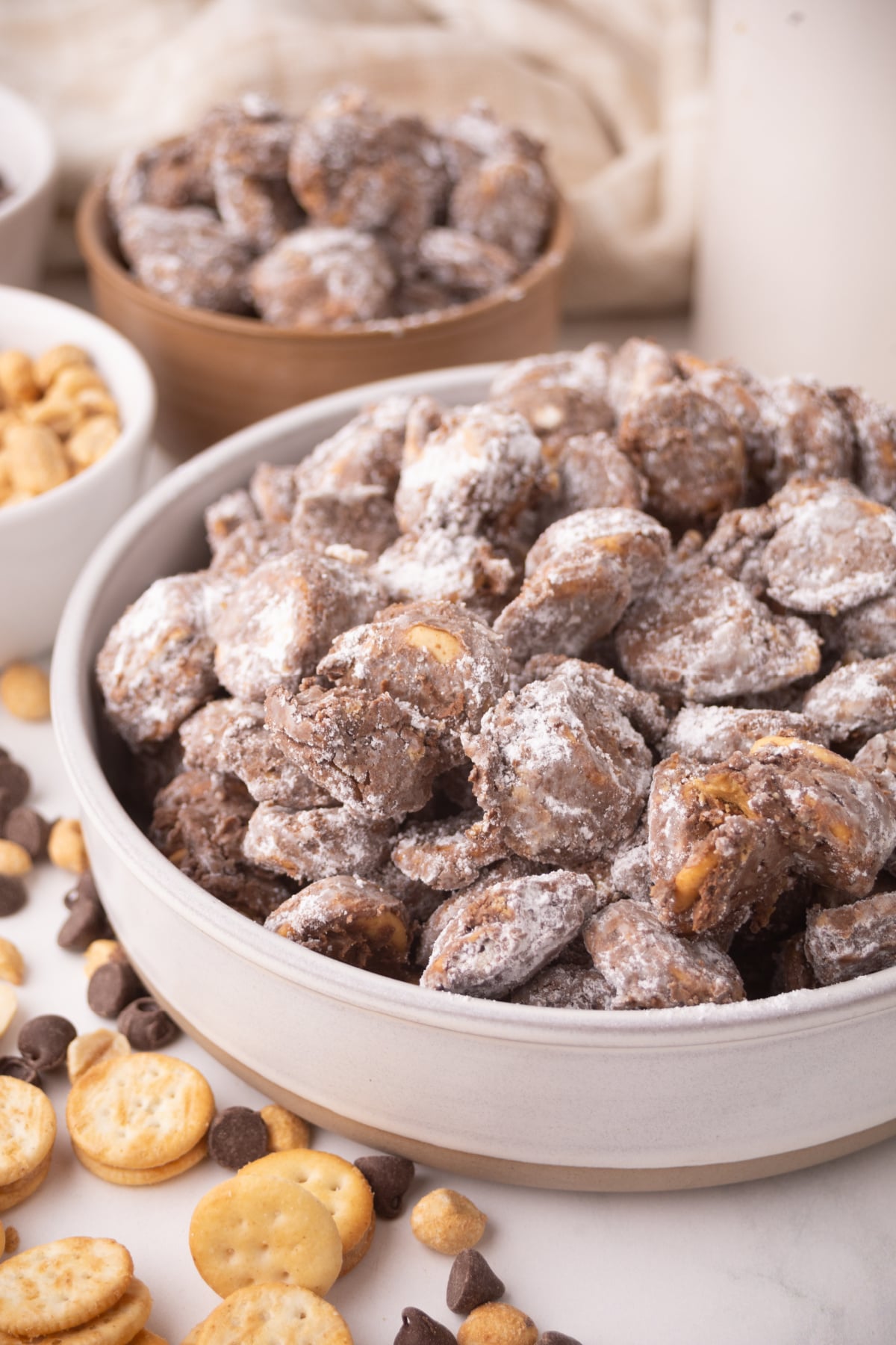 ritz muddy buddies snack mix ready to serve in bowl