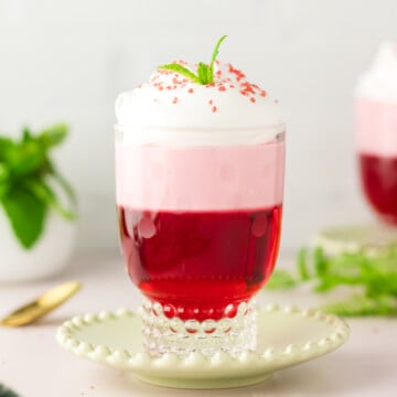 A Jello Parfait on a table.