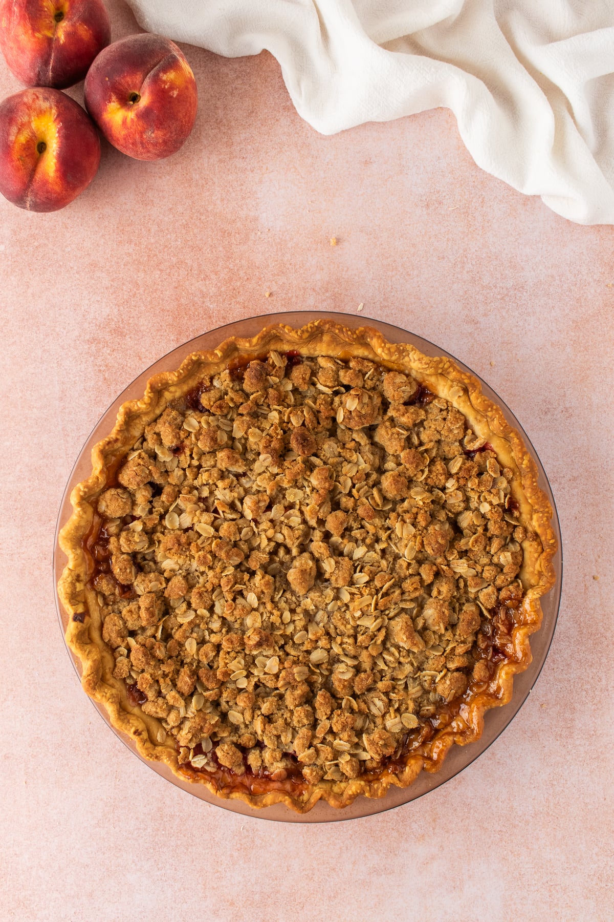 baked pie on counter.
