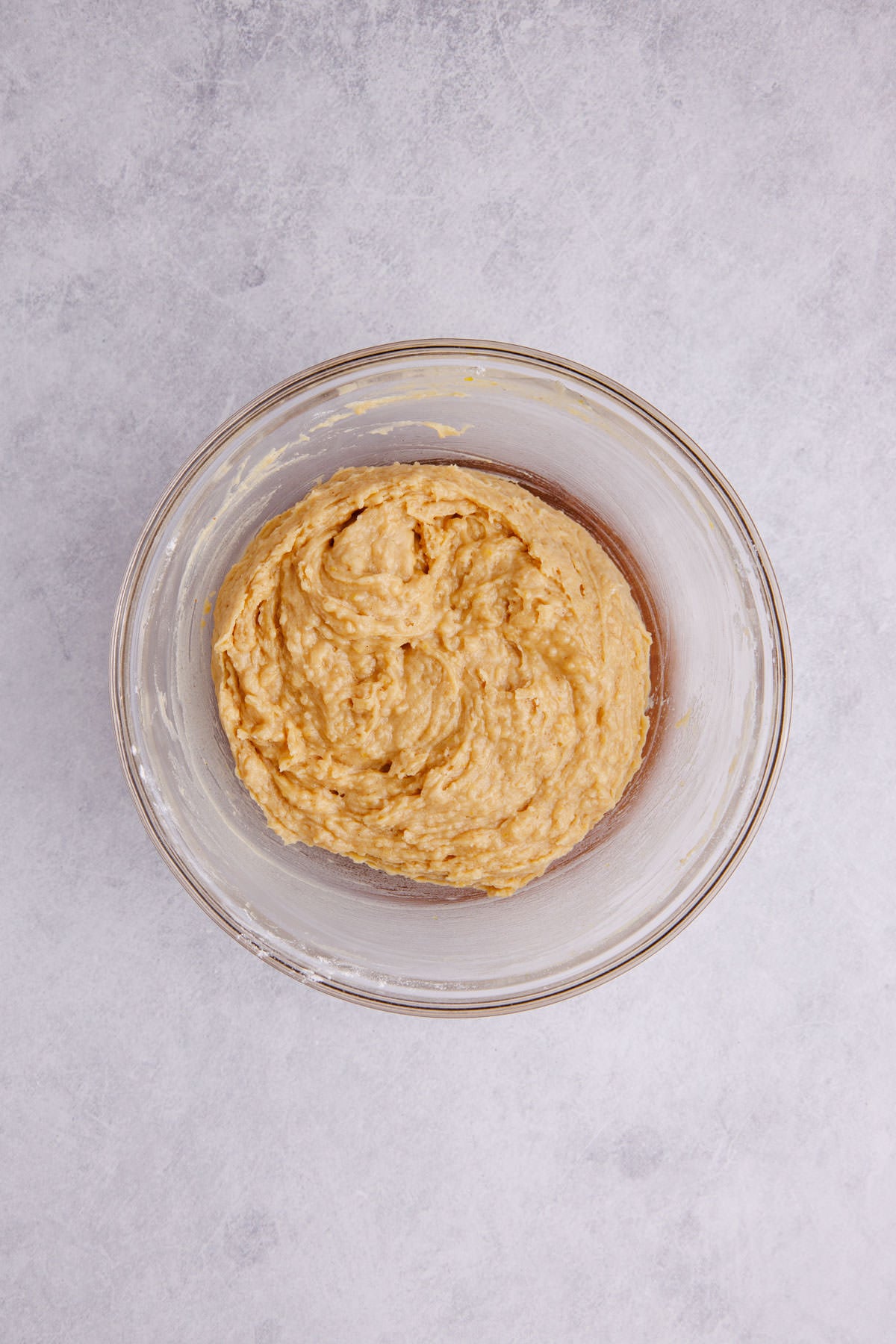 Peanut butter muffin batter with flour added. 
