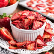 Baked strawberries in a bowl.