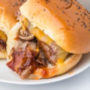 A Pulled Pork Slider on a plate.
