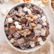A bowl full of fluffernutter muddy buddies
