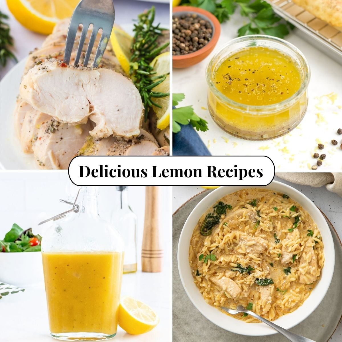Four different photos of Lemon Recipes.