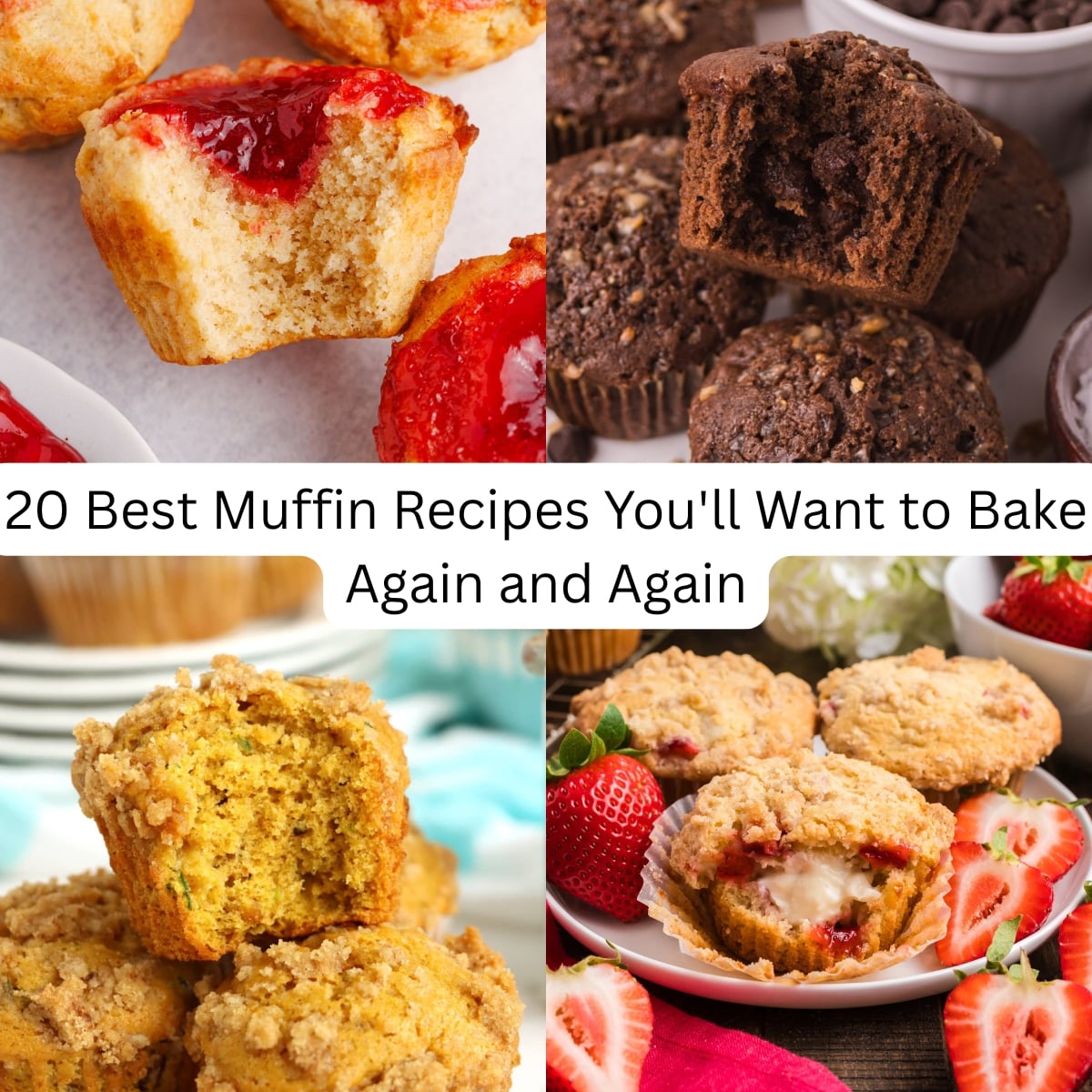 Four muffin recipes.