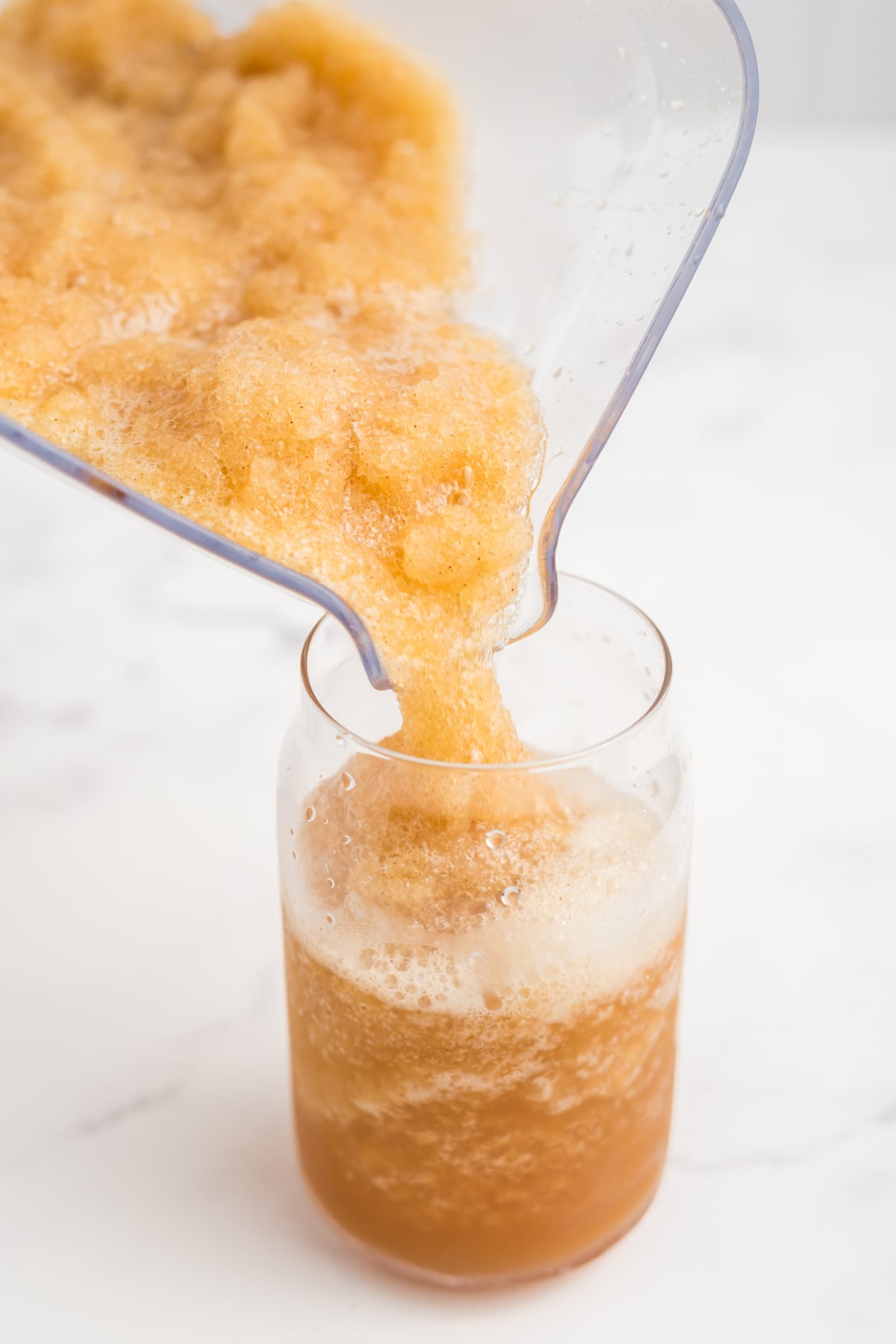Slushie poured into glasses and ready to serve.