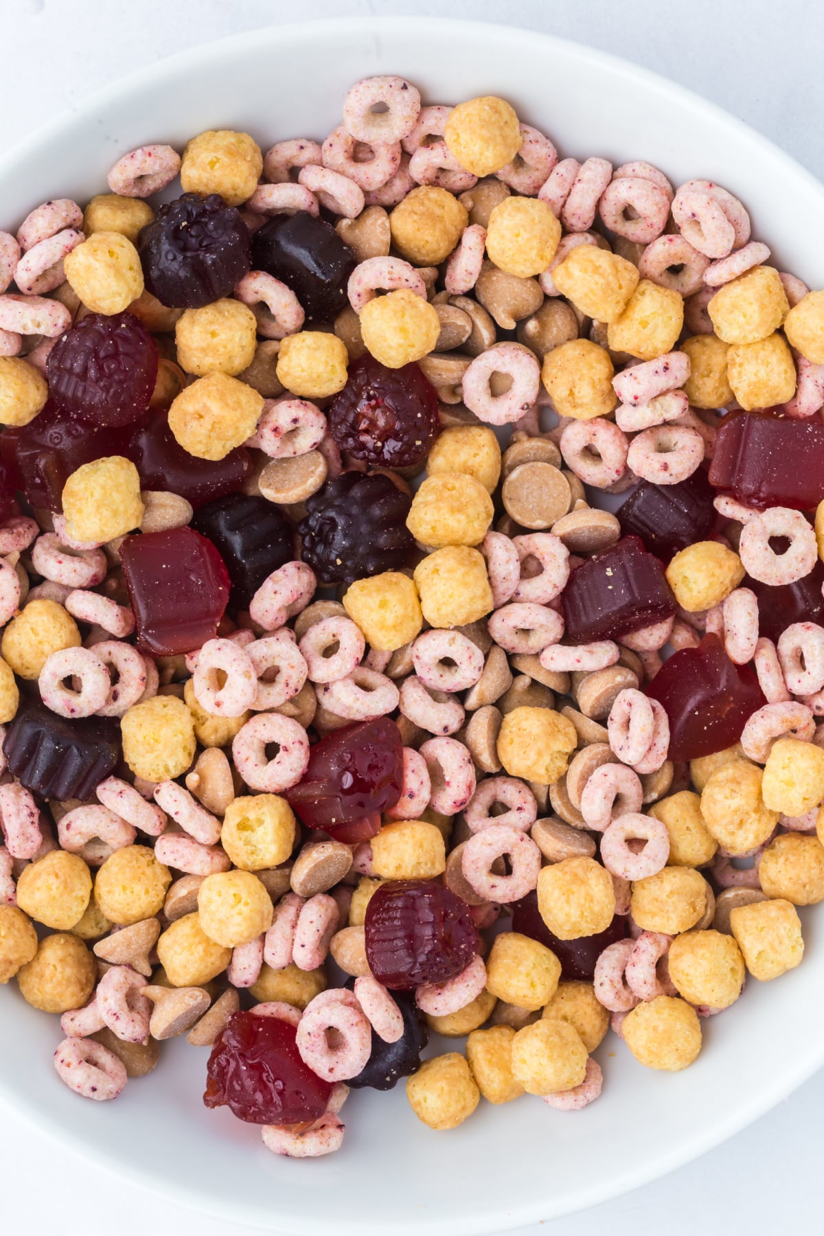 A bowlful of trail mix.