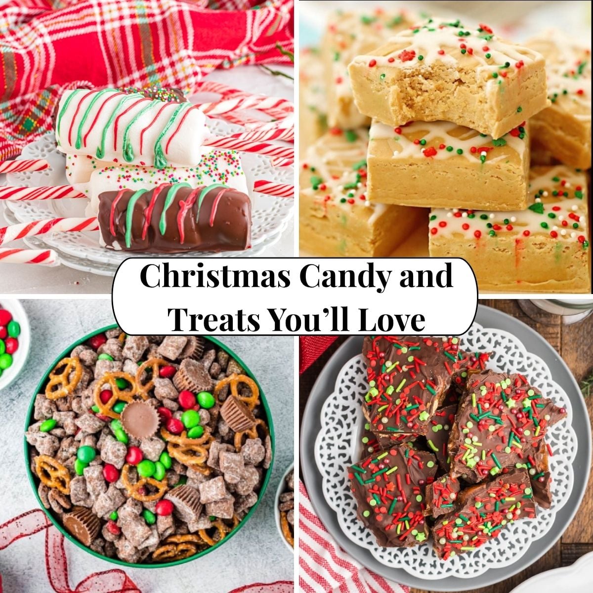 Four Christmas Candy and Treats.