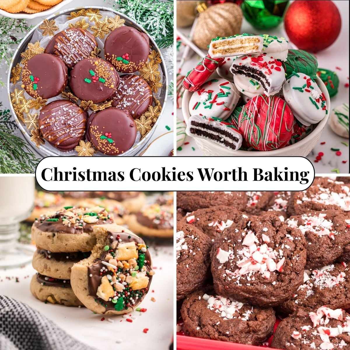 Four different Christmas Cookies.