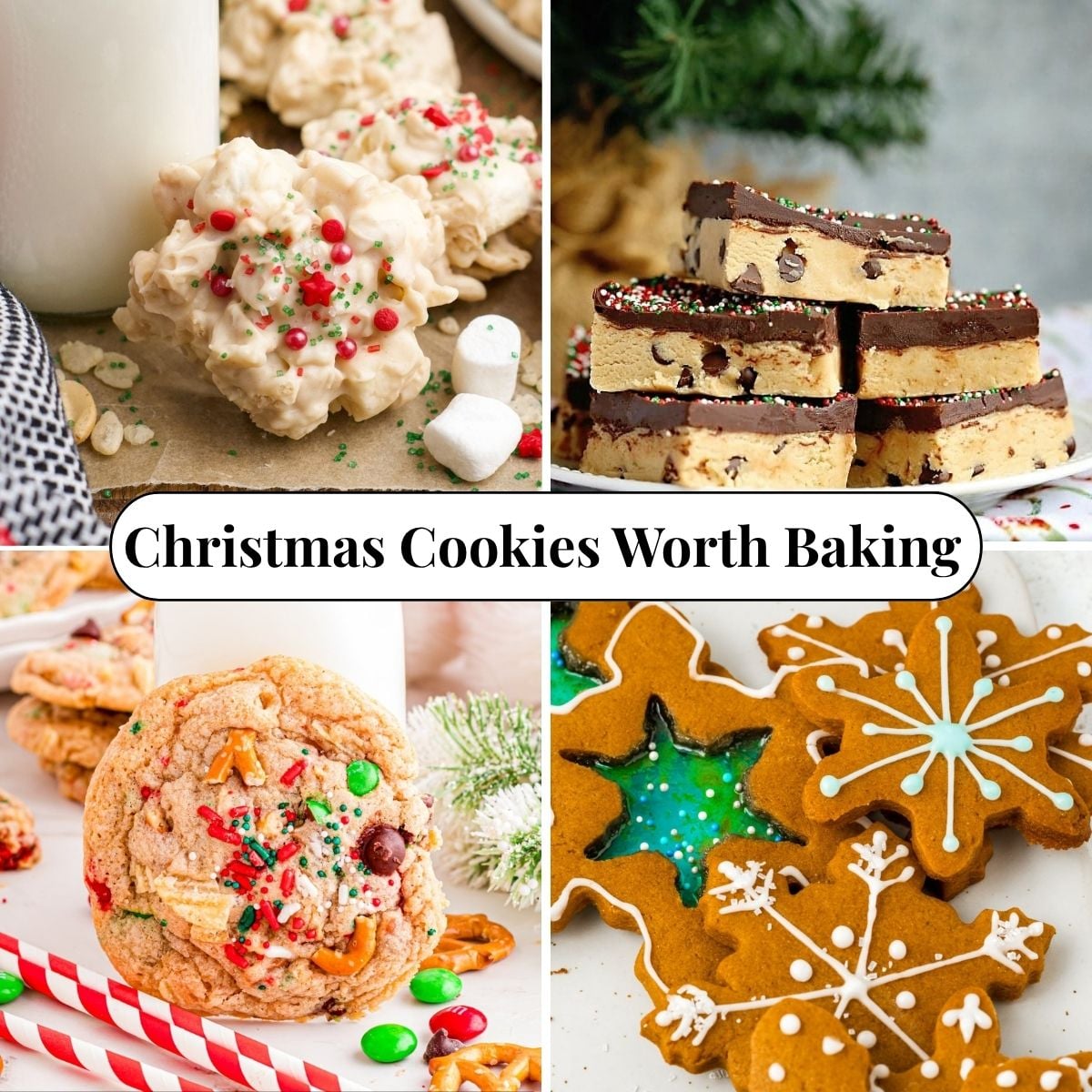 Four different Christmas Cookies.