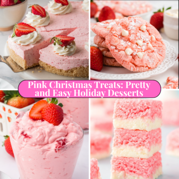 Four Pink Christmas Desserts.