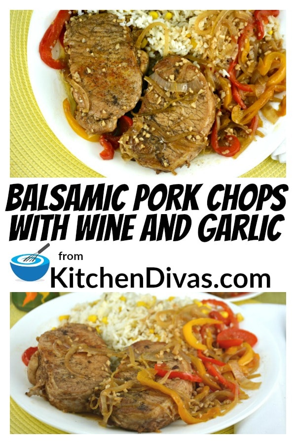 This is a simple and delicious recipe for any night of the week! This recipe for Balsamic Pork Chops with Wine and Garlic is a definite keeper. Whether you use pork or lamb, this recipe turns out beautifully, every time. The sauce is divine served on top of your chops and rice. You have to check it out! https://kitchendivas.com/balsamic-pork-chops-with-wine-and-garlic/