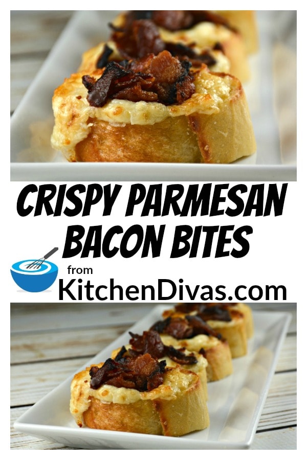 Crispy Parmesan Bacon Bites are an easy snack or appetizer to make! The cheesy parmesan mixture includes garlic, onions and as much bacon as you desire!