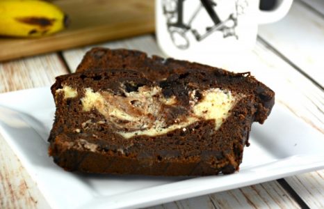 Glazed Chocolate Chunk Cream Cheese Banana Bread