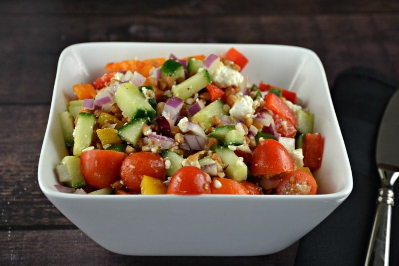 Greek Lentil Feta Salad