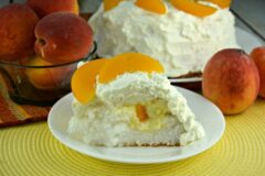 Peaches and Cream Stuffed Cake