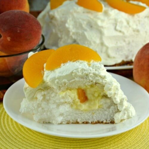 Peaches and Cream Stuffed Cake