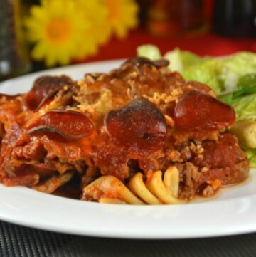 Meat Lovers Pizza Pasta Casserole